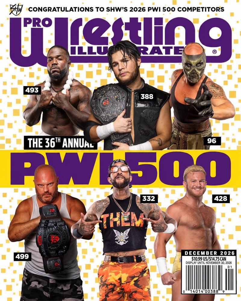Pro Wrestling Illustrated 2026 PWI 500 cover featuring SHW wrestlers